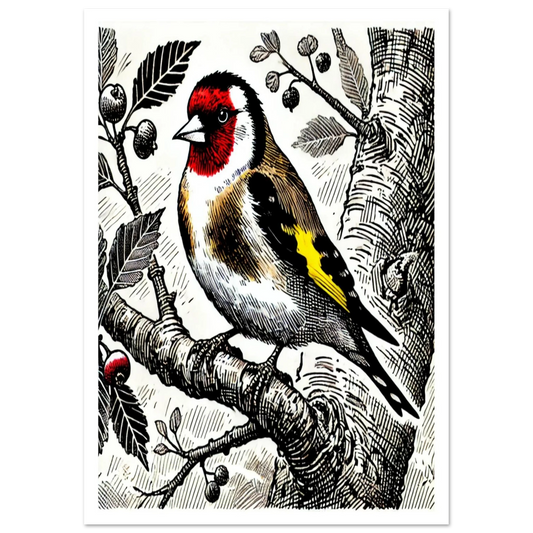 Goldfinch in Tree very colourful