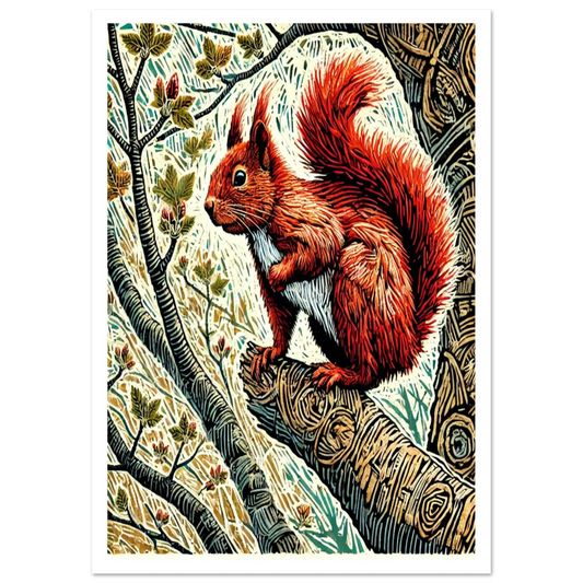 Red Squirrel in a tree