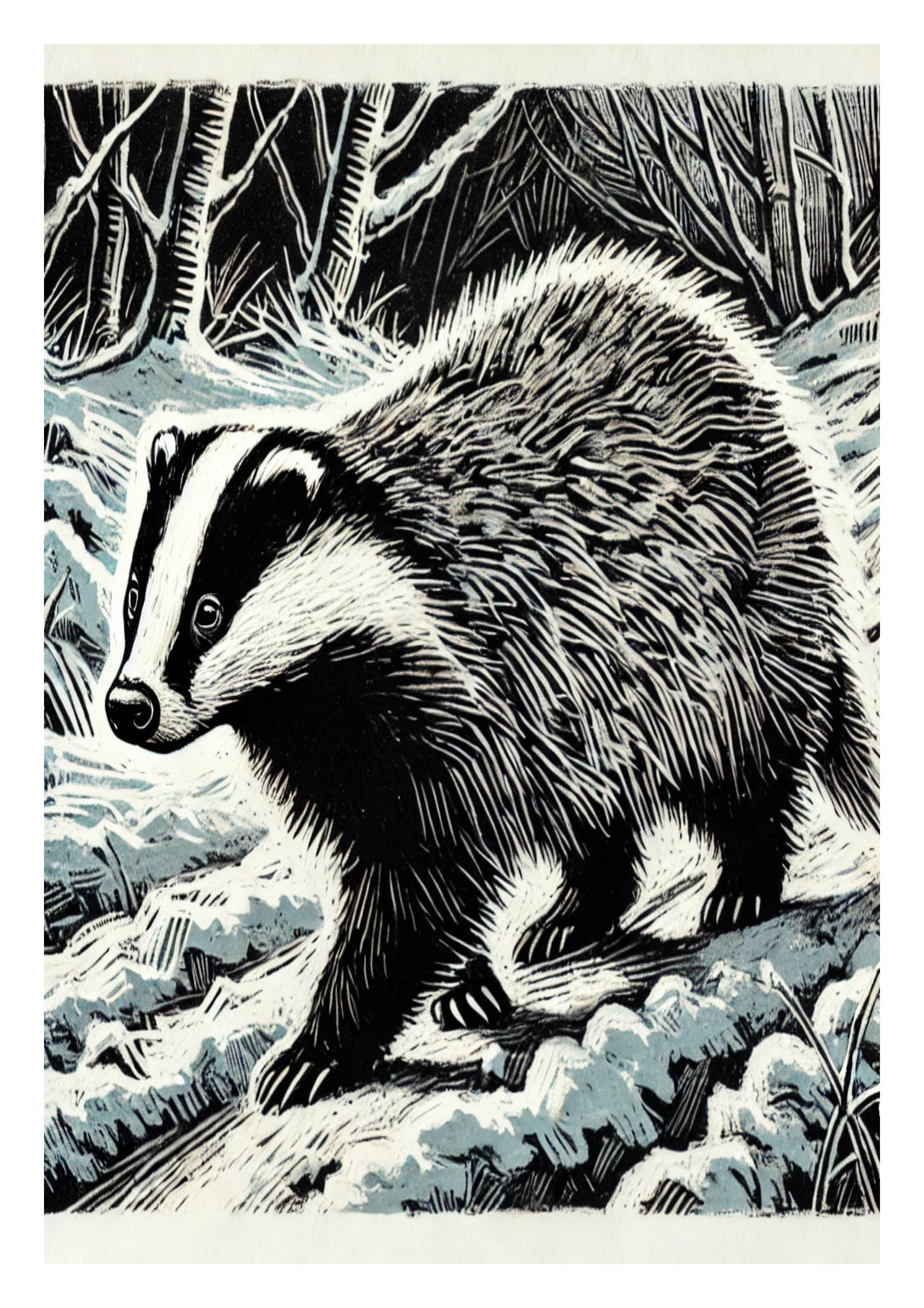 Badger in Snow