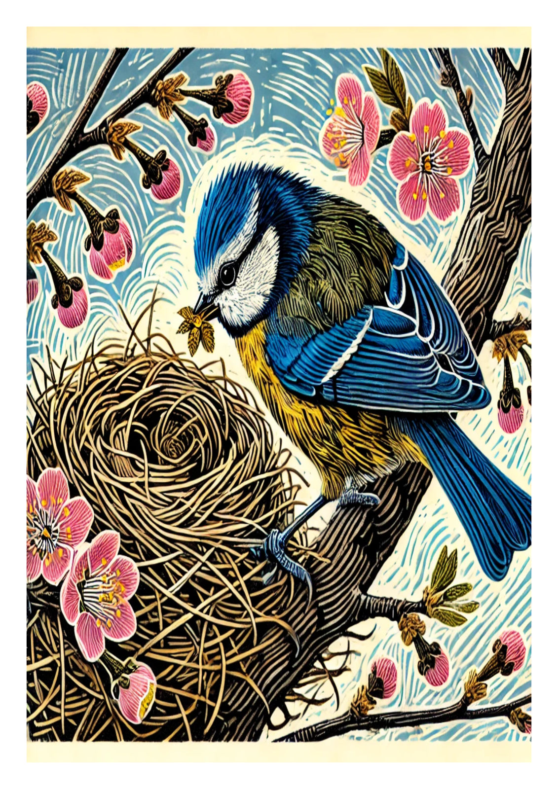 Blue Tit at the Nest