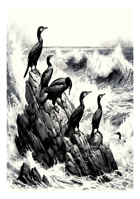 Cormorants on Rock