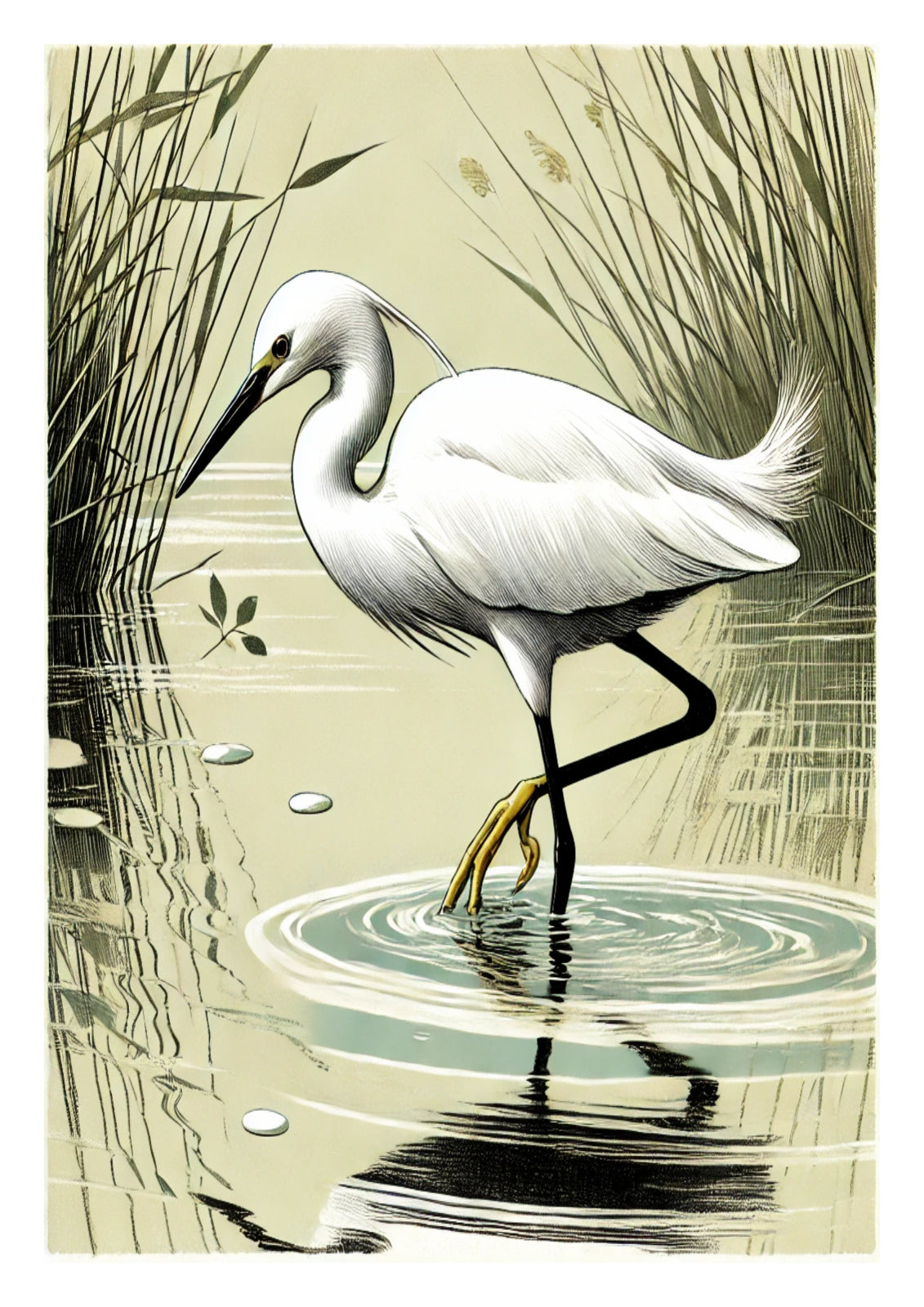 Egret Fishing